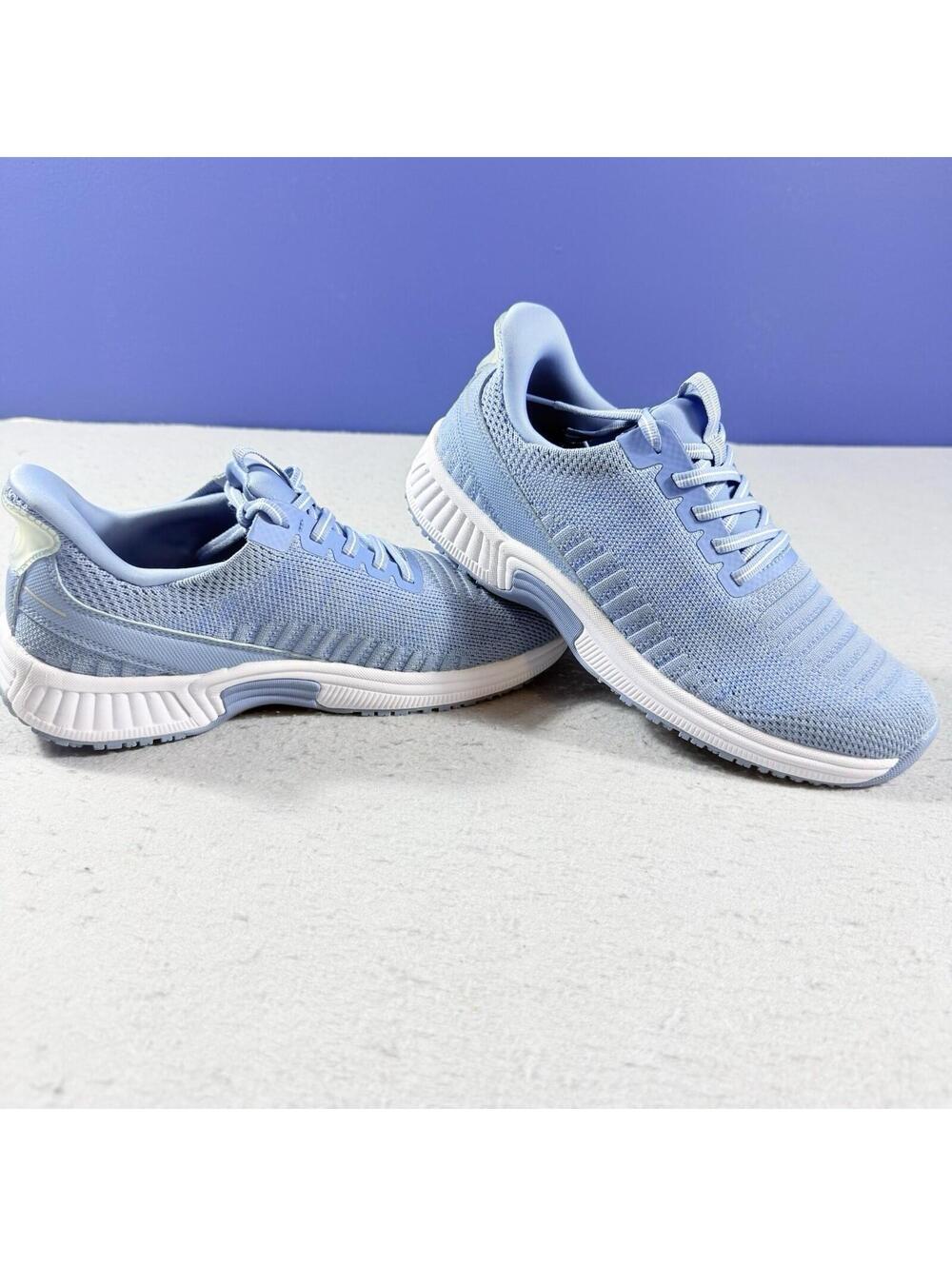 Orthofeet Women’s Slip Resistant Walking Shoes Blue Size 8 Medium Comfort Mom